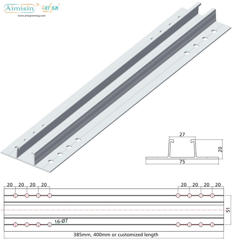 aluminium montagerails voor zonnepanelen