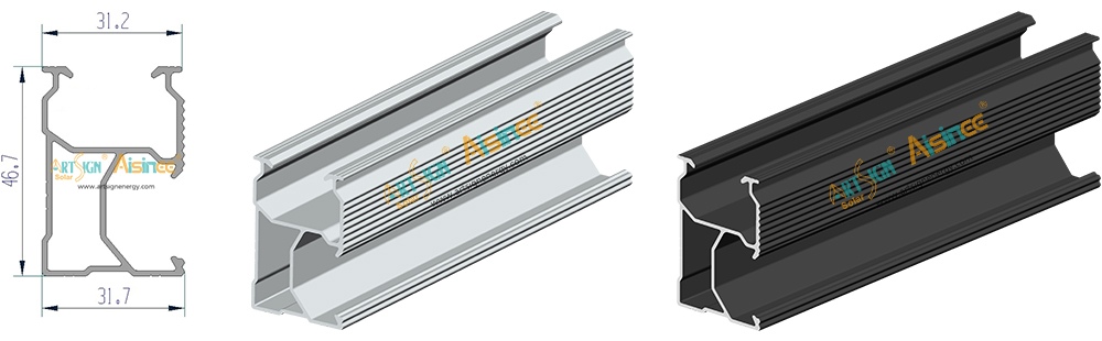 ART SIGN Mounting rails for solar panels D rail AS-DR-03