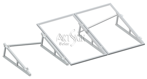 Aluminum 6005-T5 triangle solar structure for metal roof installation