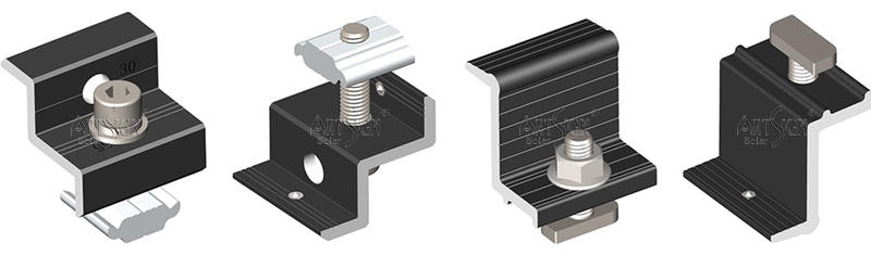black end clamp with grounding pin