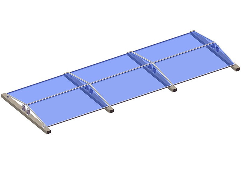 Oost-West montagesysteem voor platte daken op zonne-energie 