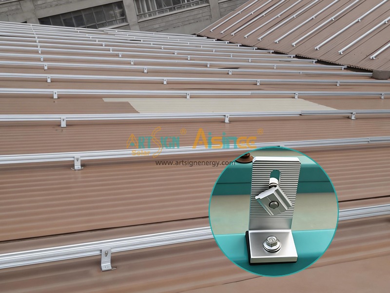 Geanodiseerde aluminium universele L-voet zonnepaneelbeugel voor metalen daken | Kunstbord