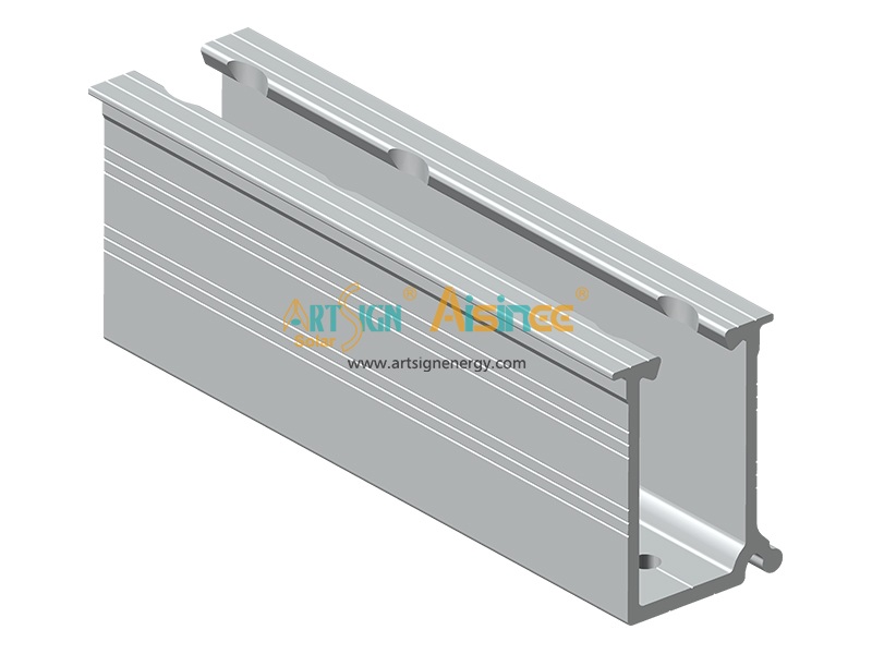 Op maat gemaakte geanodiseerde mini-rail voor zonnepanelen op metalen daken | ART SIGN
