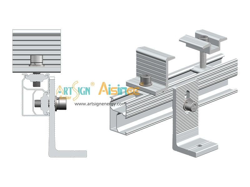 Aluminium zonnepanelen dakmontagerails D-rail 04#