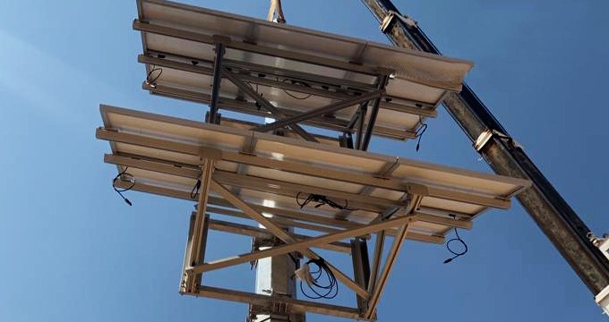 Snelweg CCTV-paal zonne-pv-structuur