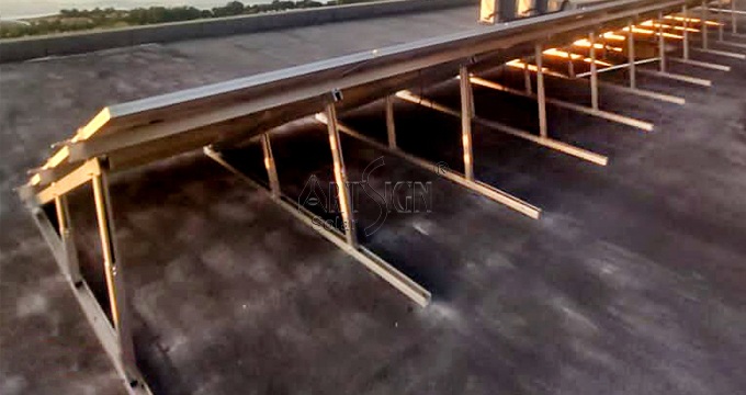 Verstelbare aluminium driehoekige montageset voor zonnepanelen op platte daken | Kunstbord