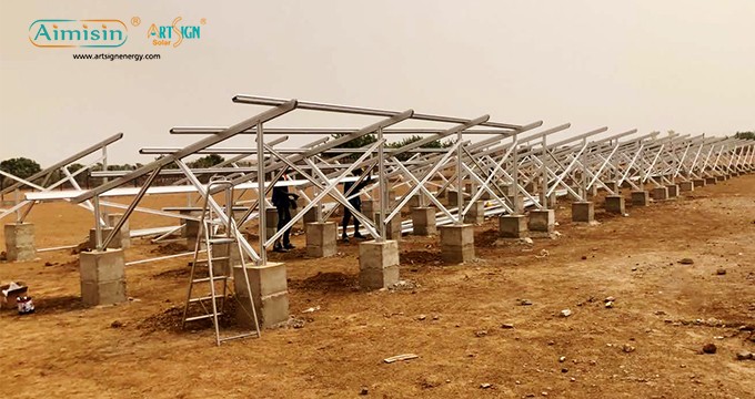 210KW aluminium op de grond gemonteerde zonnestructuur in Mali